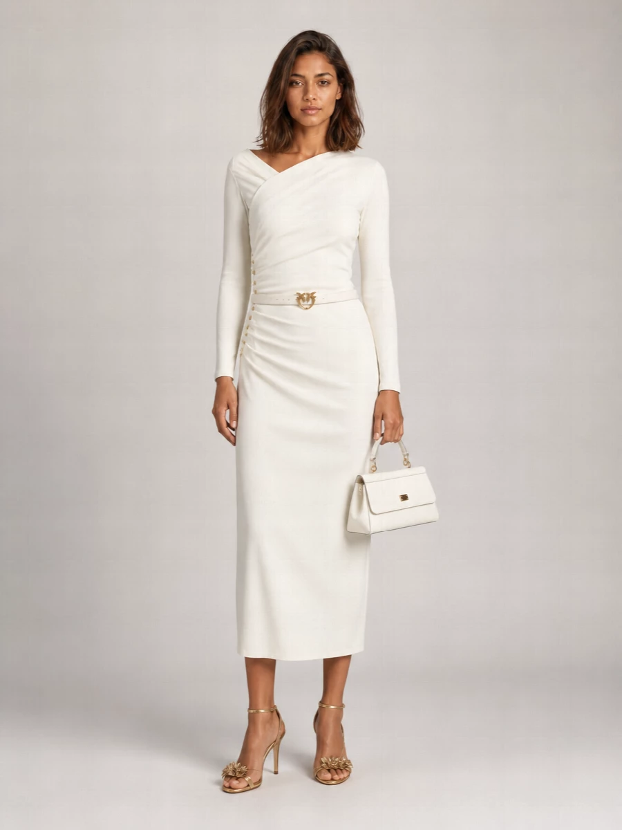 Elisabetta Franchi V-Neck Midi Dress