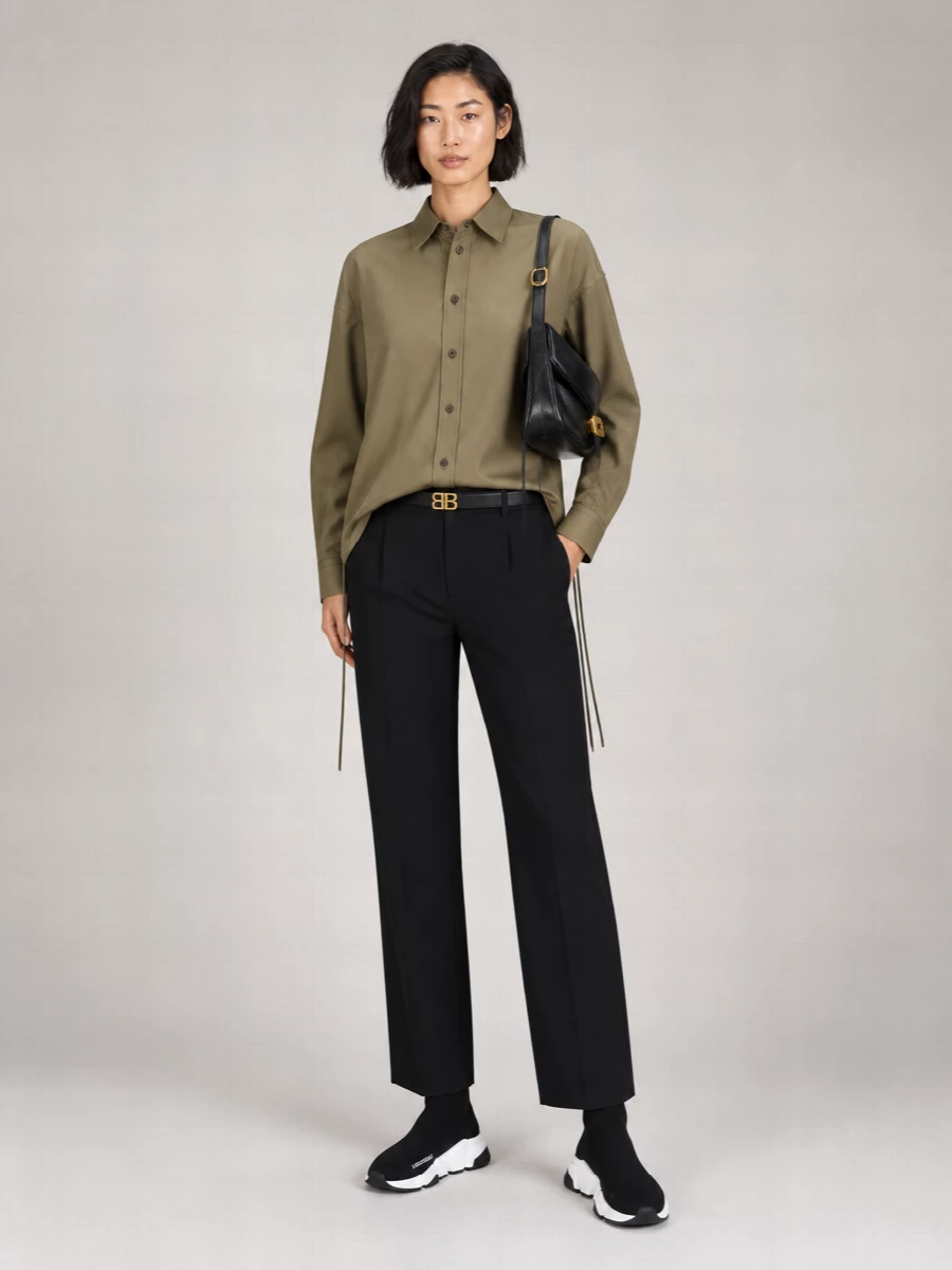 Balenciaga Cotton Oversized Lace-Up Shirt
