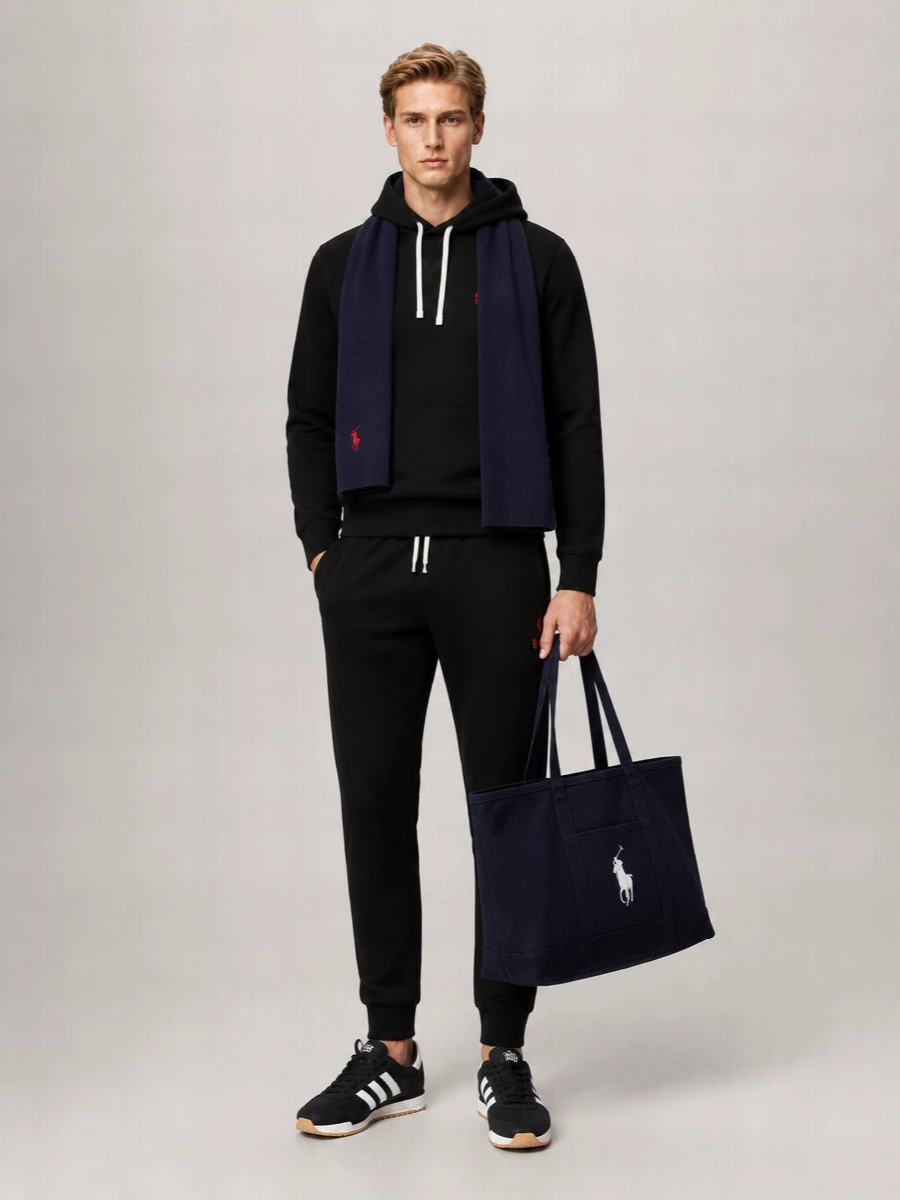 Polo Ralph Lauren Elastic Waistband Fleece Sweatpants With Ribbed Cuffs