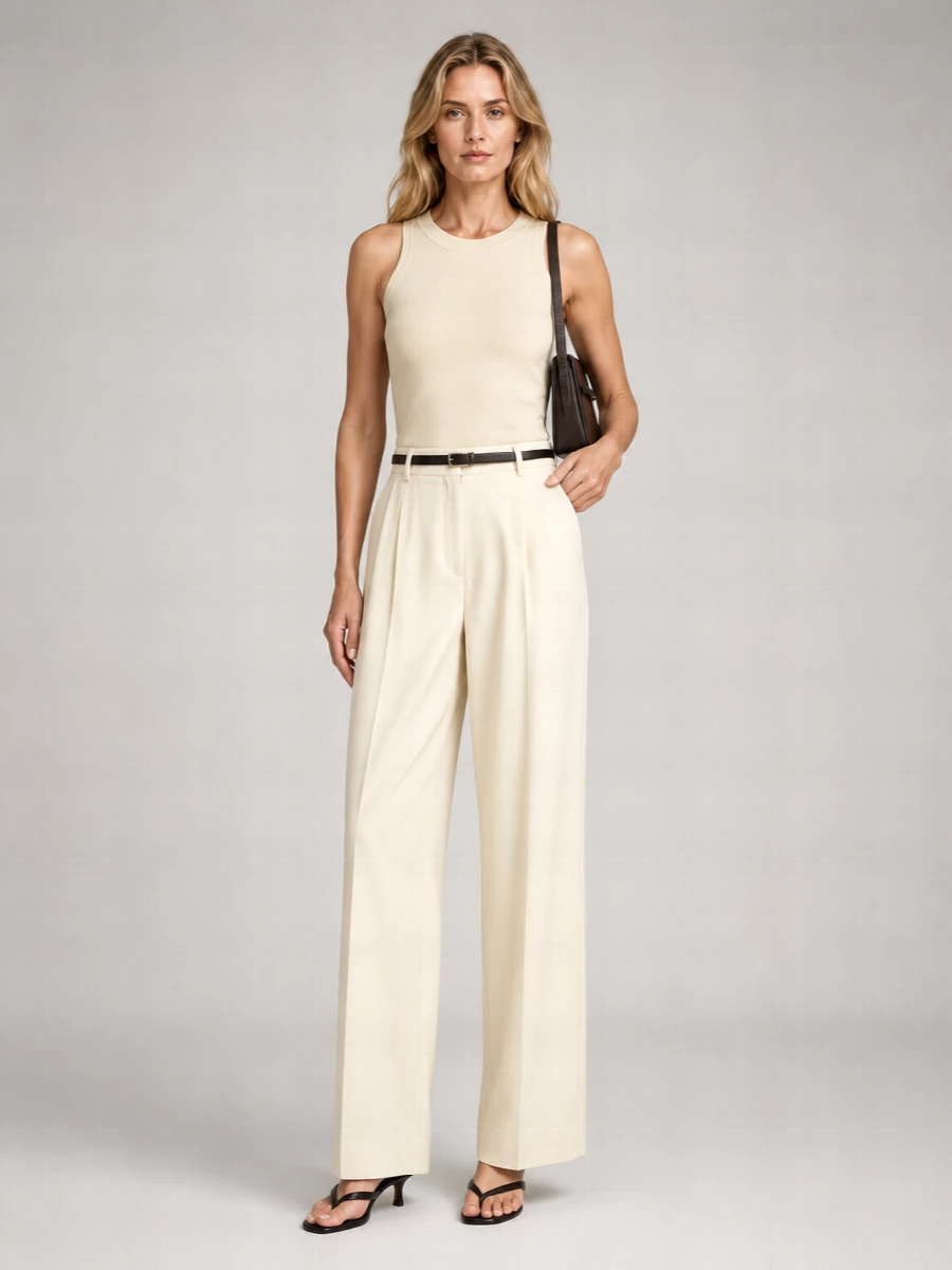 Totême Sleeveless Round Neck Fitted Silhouette Top