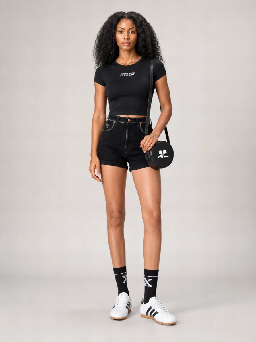 Versace Jeans Couture Slim-Fit Cropped T-Shirt