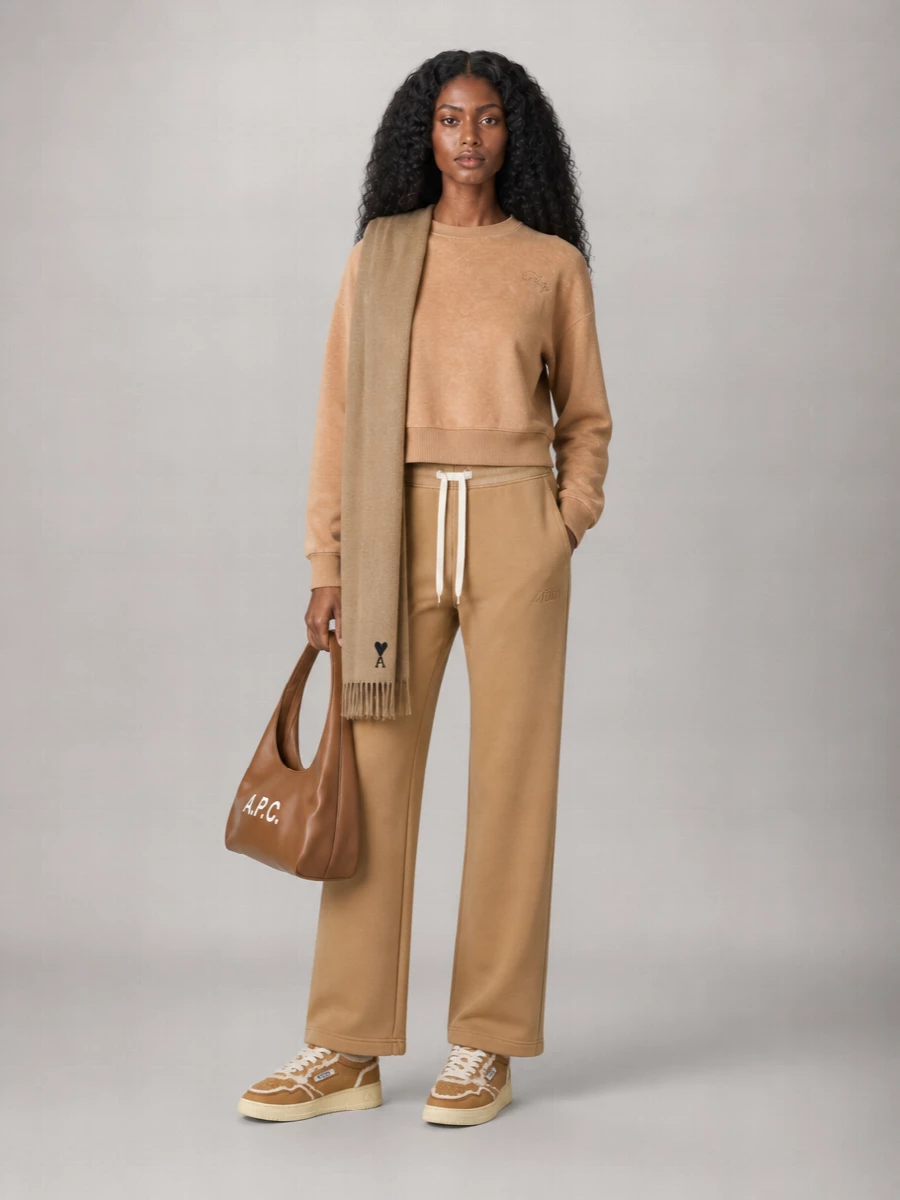 Autry Wool Cashmere Cropped Crew Neck Sweater
