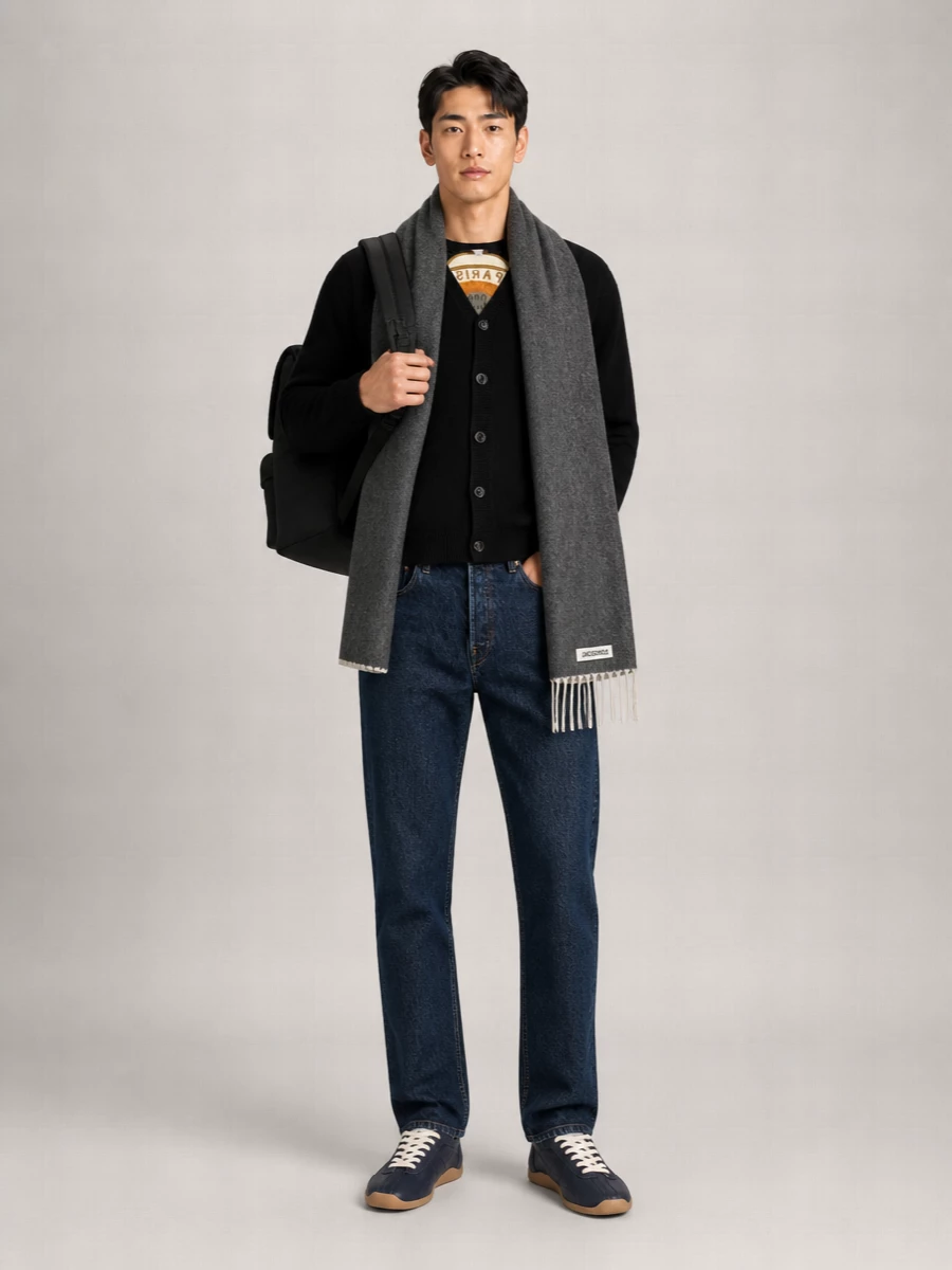 Kenzo Ribbed Cardigan With V Neckline And Graphic Print