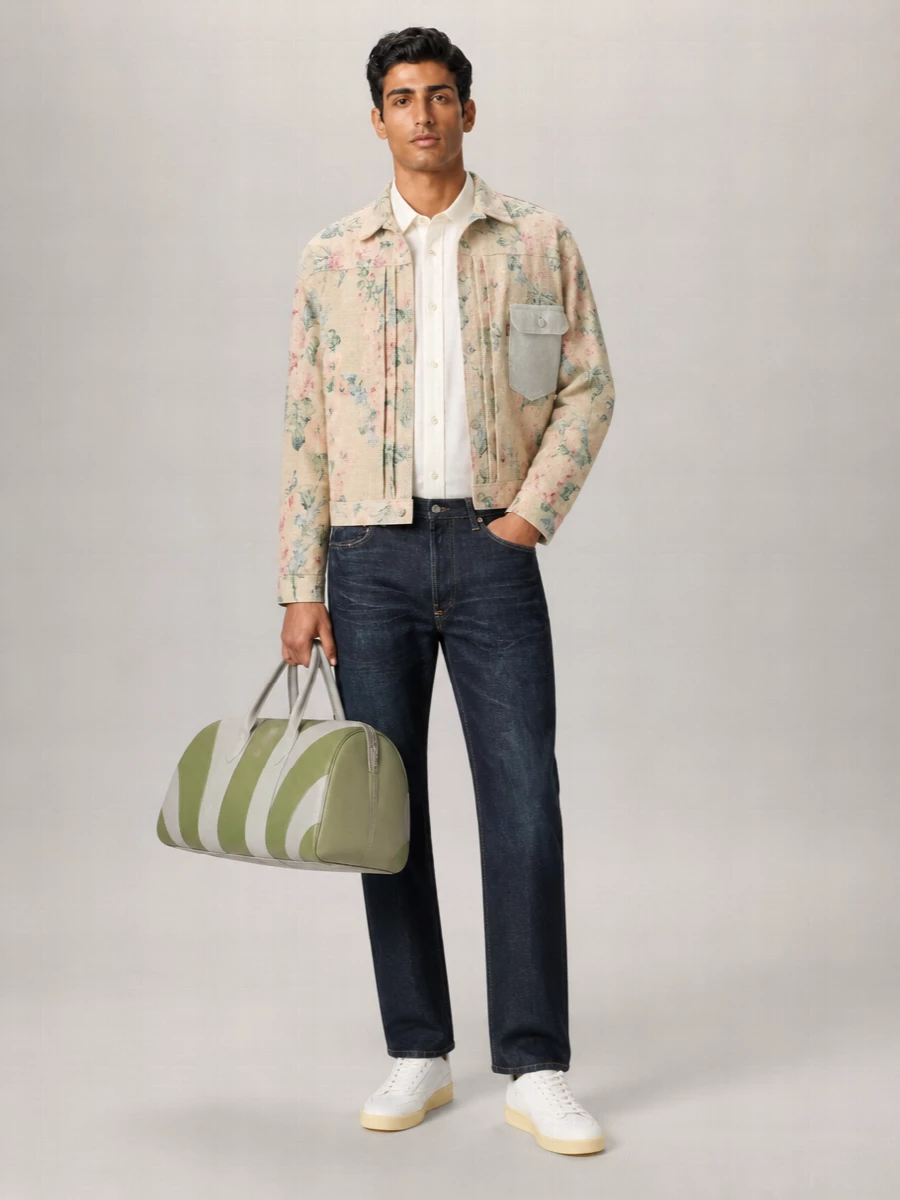 Junya Watanabe Floral-Jacquard Single-Breasted Coat