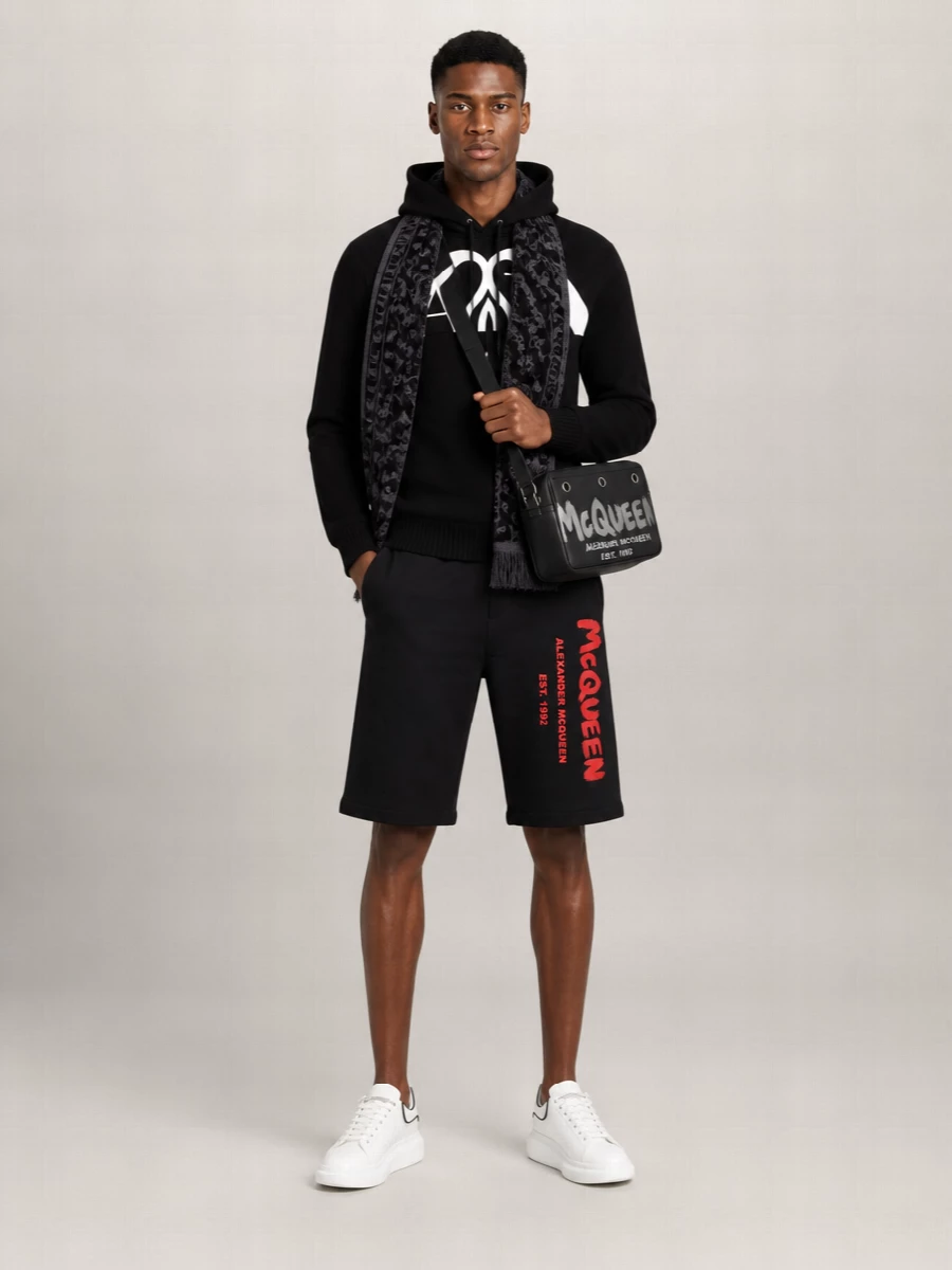 Alexander Mcqueen Cotton Logo-Print Bermuda Shorts