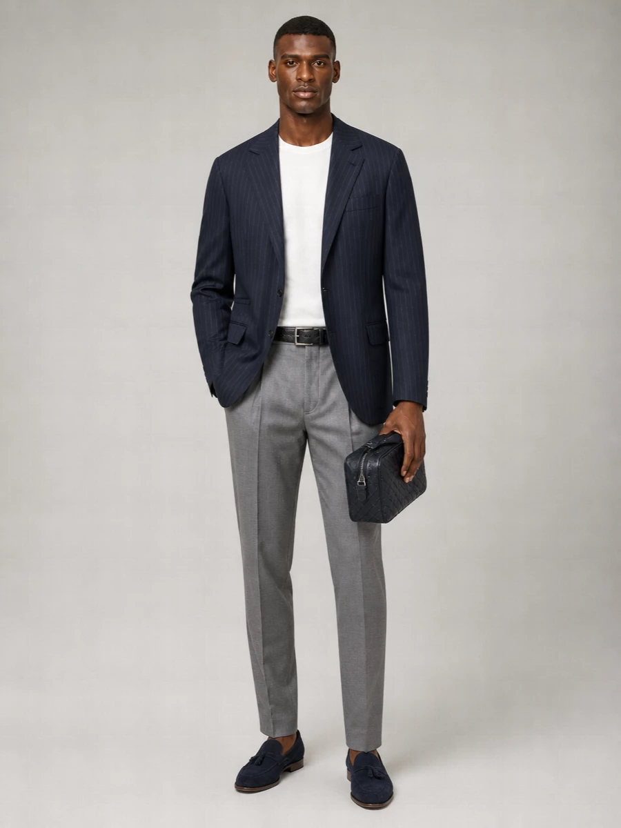 Brunello Cucinelli Pinstriped Virgin Wool Single-Breasted Blazer
