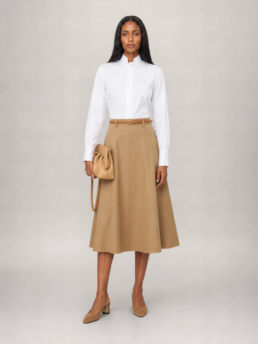 Semicouture Cotton A-Line Skirt