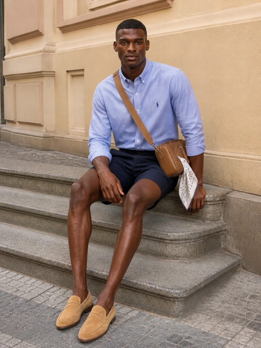 Polo ralph lauren shirt navy shorts loafers