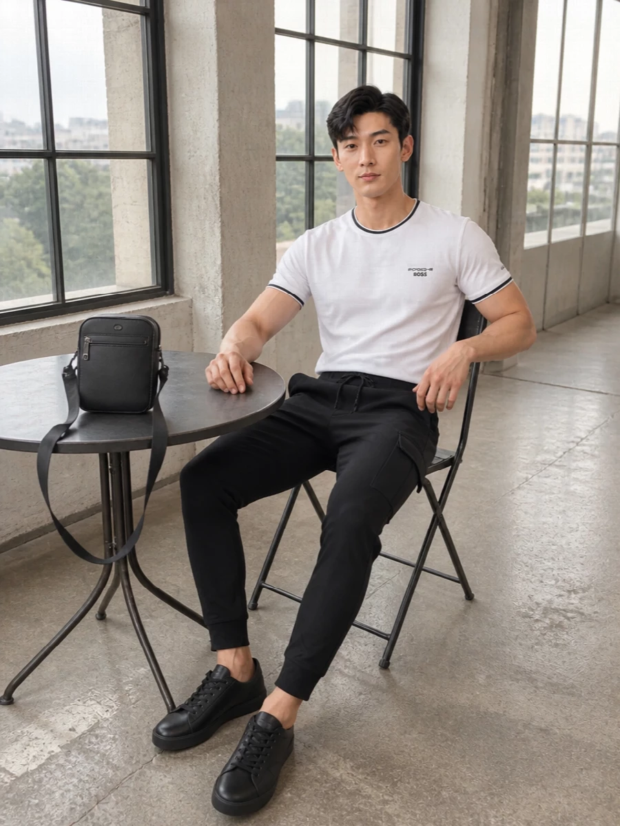 Boss porsche tee black track pants sneakers