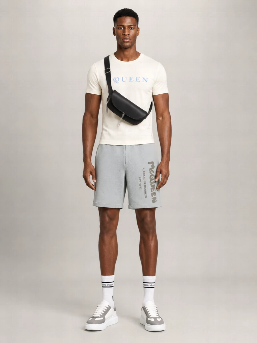 Alexander Mcqueen Logo Print Bermuda Shorts