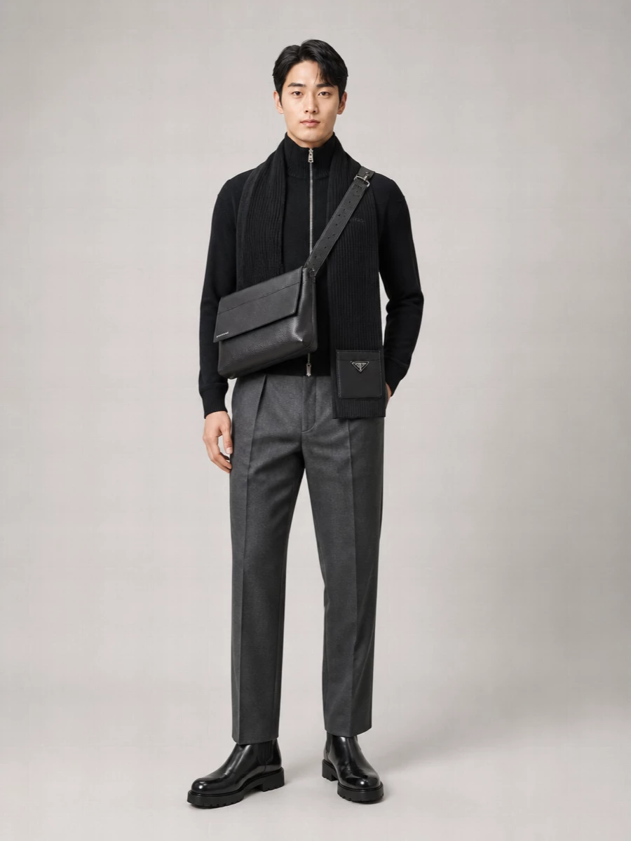 Givenchy Cashmere Wool High Collar Zip Ribbed Cardigan