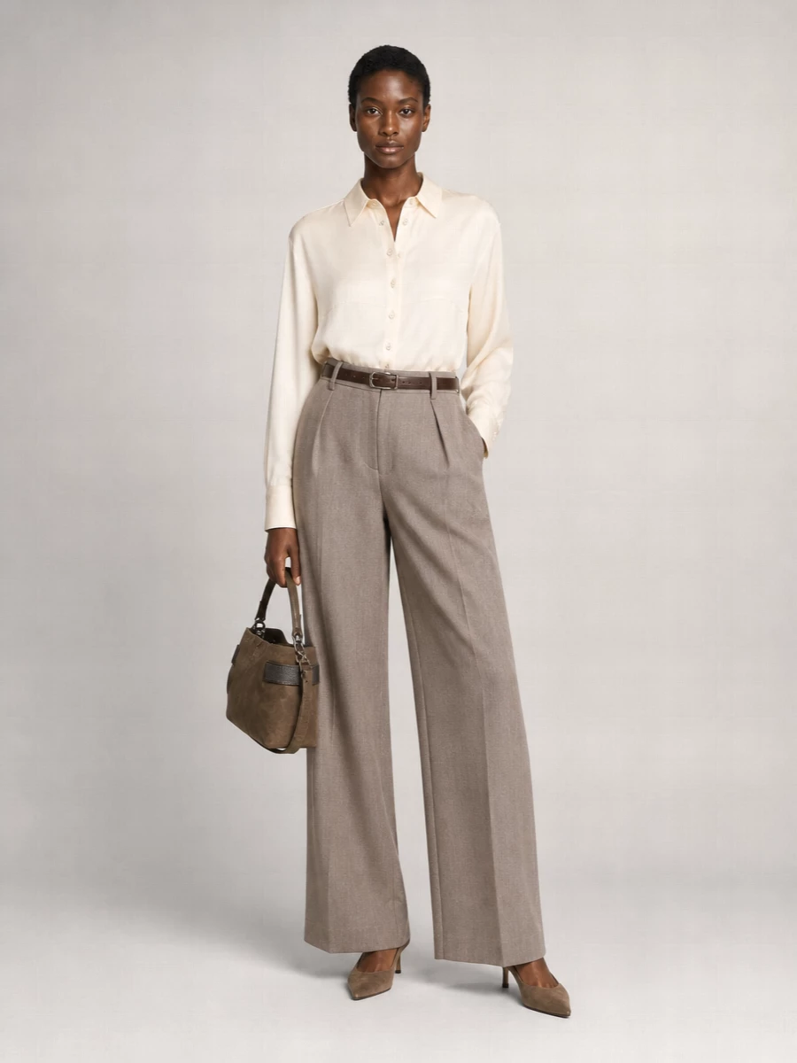 Brunello Cucinelli Metallic Wide-Leg Trousers