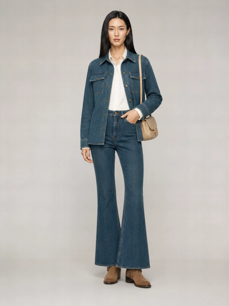 Burberry Denim Hourglass Shirt Jacket