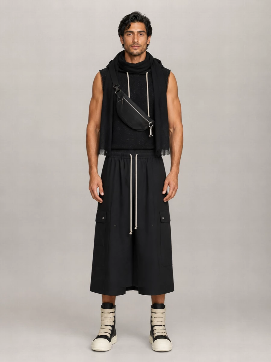 Rick Owens Wool Straight-Leg Cargo Shorts