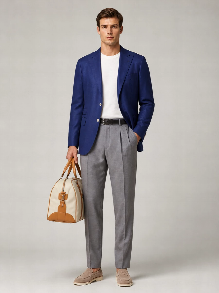 Brunello Cucinelli Wool Silk Single Breasted Blazer