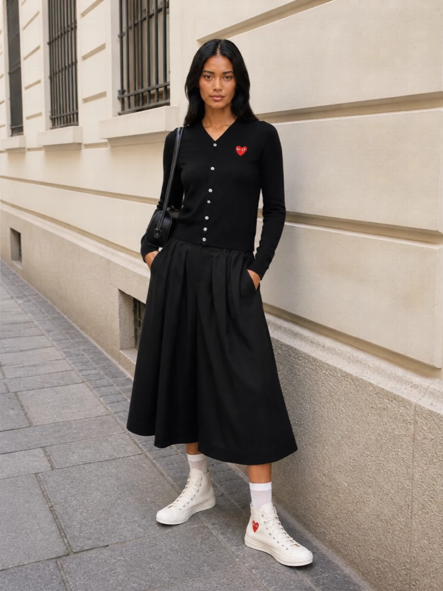 Comme des garcons play cardigan cropped trousers