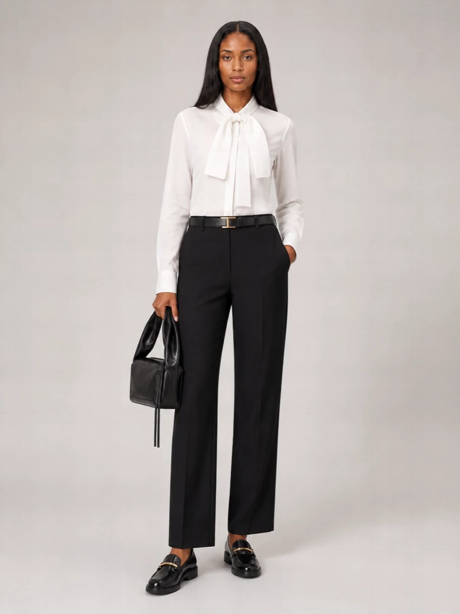 7 For All Mankind cotton bow shirt