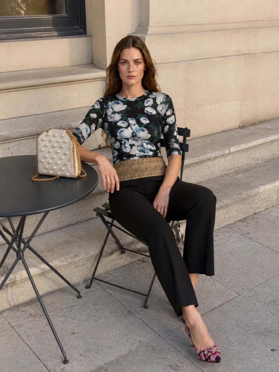 Stella mccartney floral tunic tailored trousers