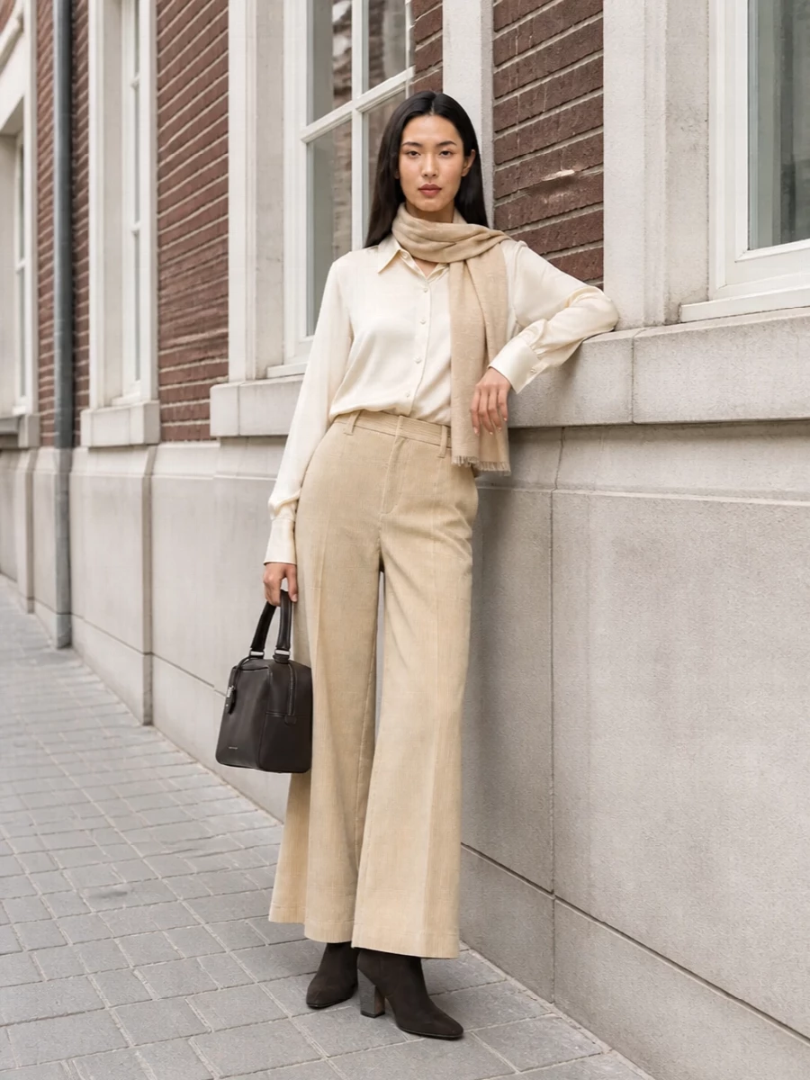 Brunello cucinelli sand corduroy trousers outfit