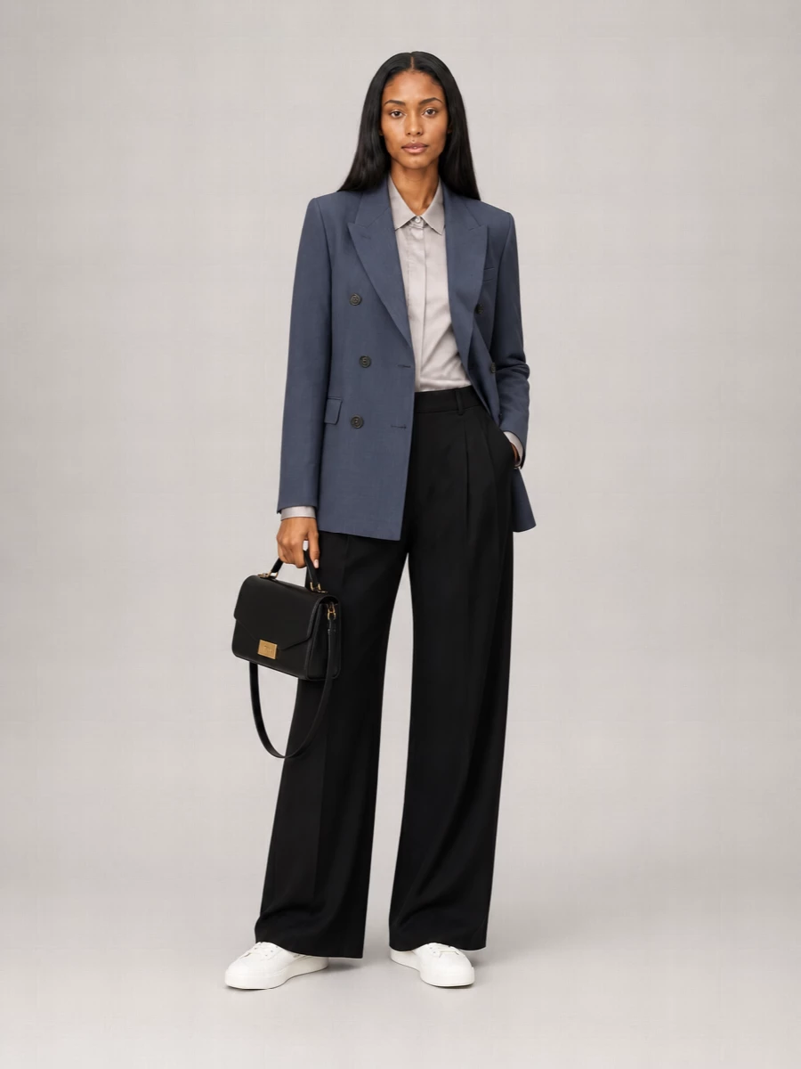 Golden Goose Virgin Wool Textured Double-Breasted Blazer