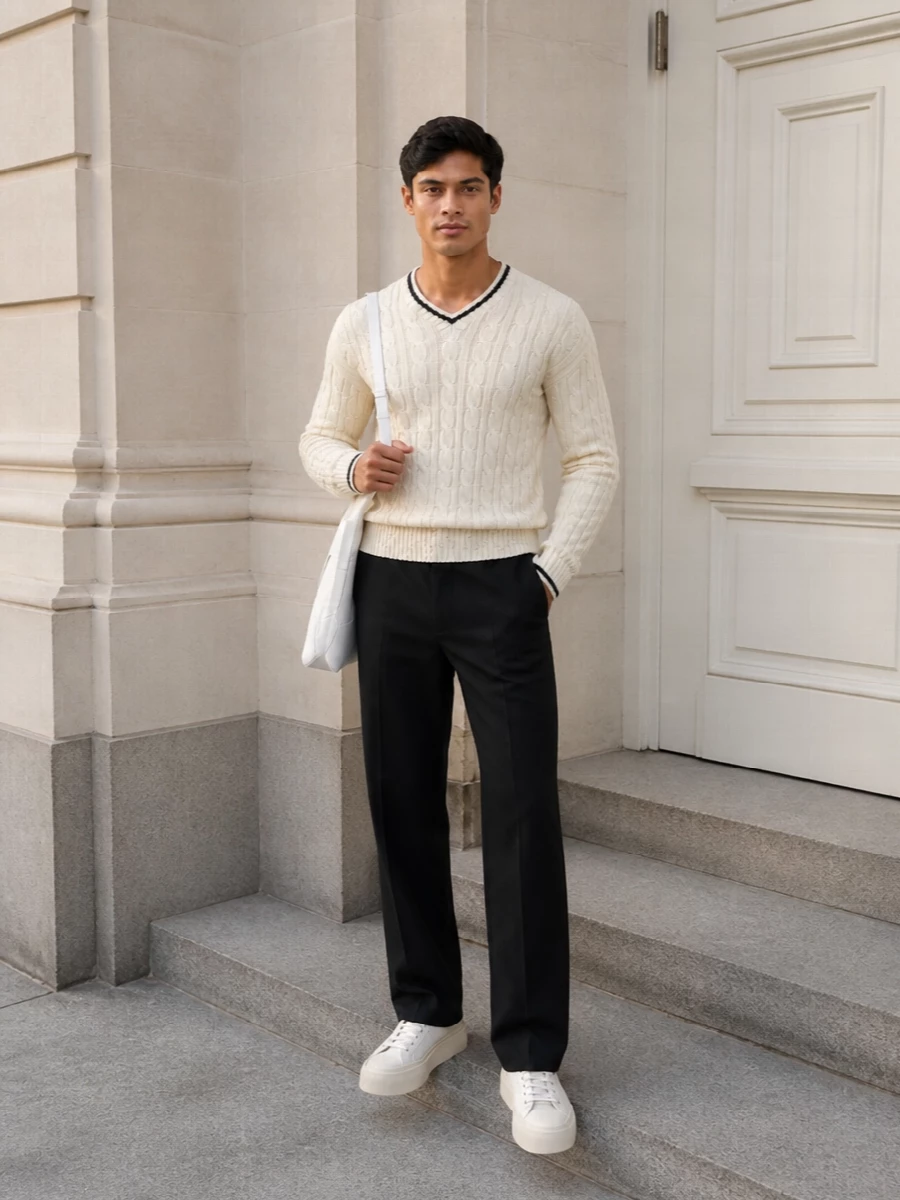 Marni cricket sweater black tailored trousers
