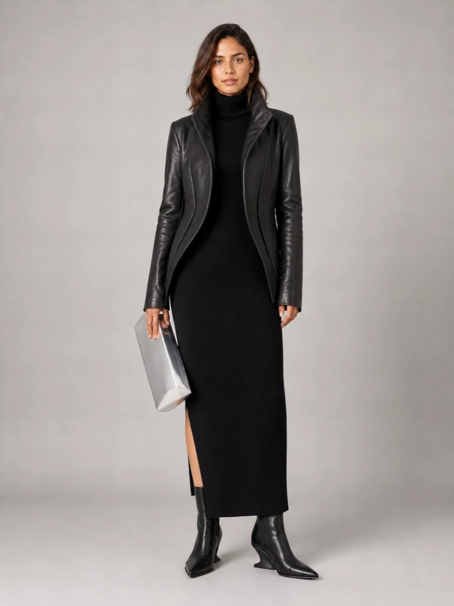 Rick Owens Leather Biker Jacket