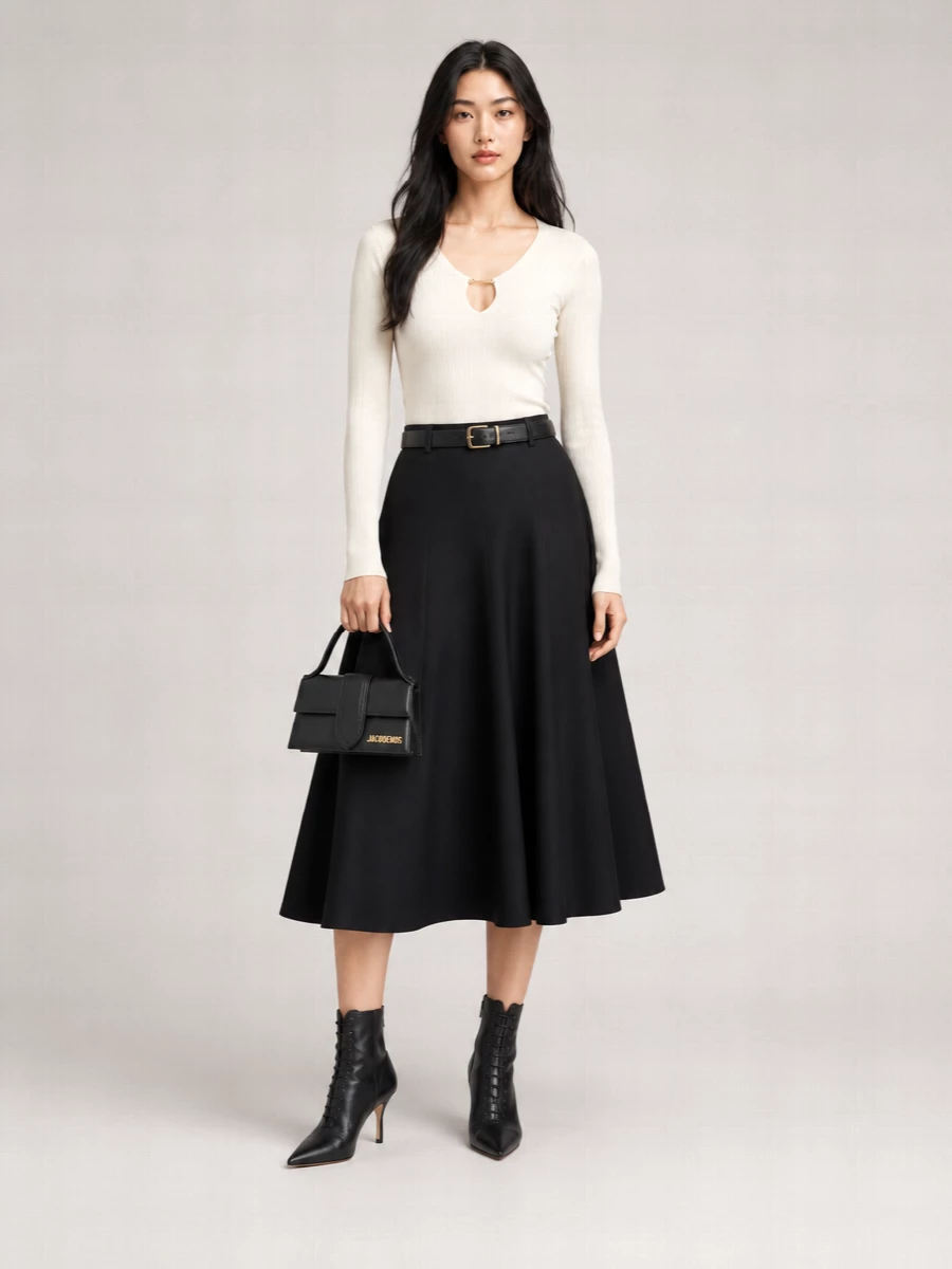 Jacquemus La Jupe Triangle Midi A-Line Skirt