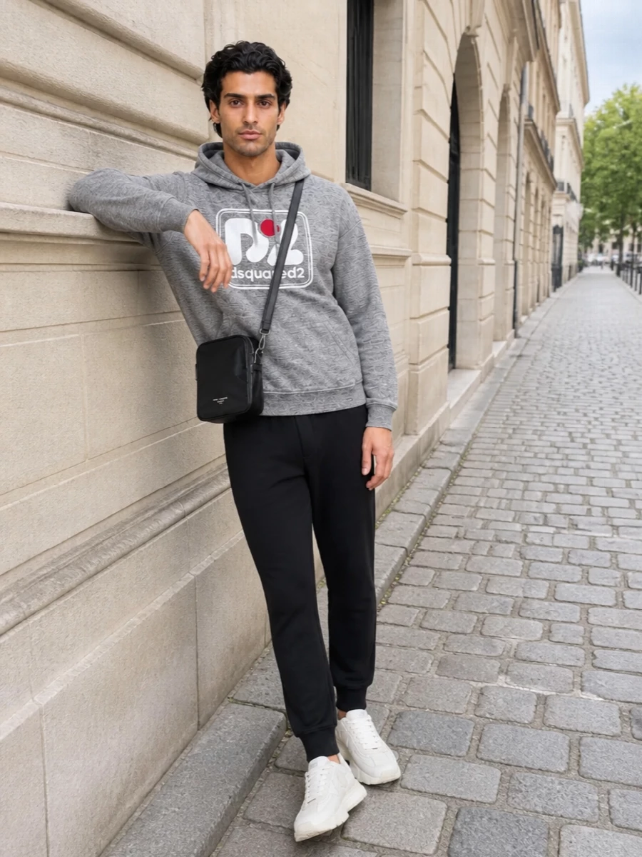 Dsquared2 hoodie black joggers chunky sneakers