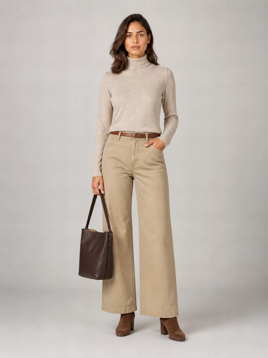 Max Mara Coated Cotton Wide-Leg Trousers