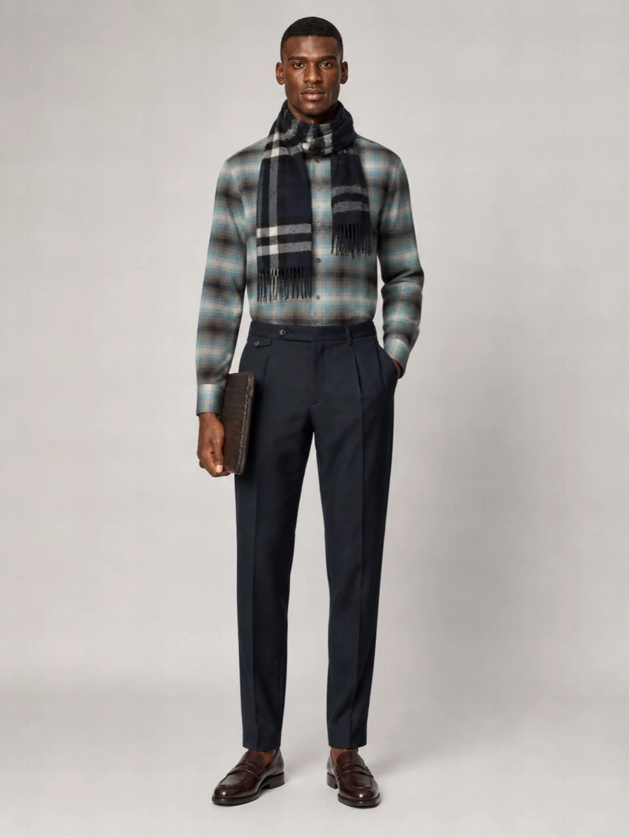 Brioni Embroidered Flannel Shirt