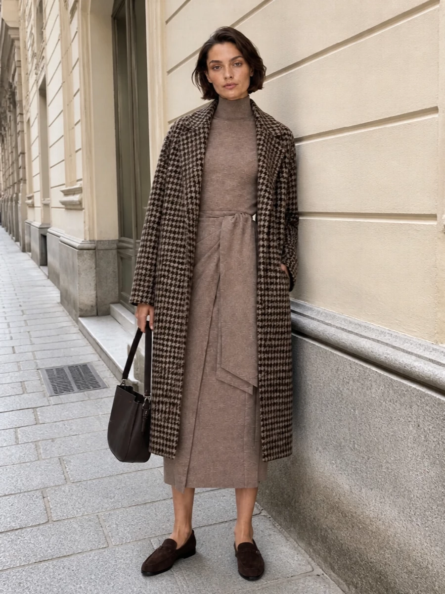 Max mara knit dress lardini houndstooth coat