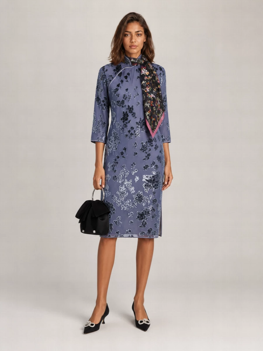 Pierre Louise Mascia Silk Knee-Length Dress