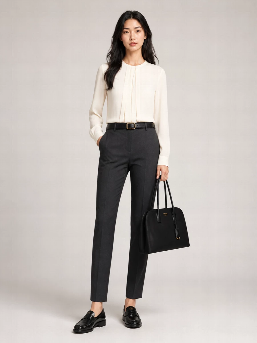 Giorgio Armani Cashmere High-Rise Pleated Tapered Suit Trousers