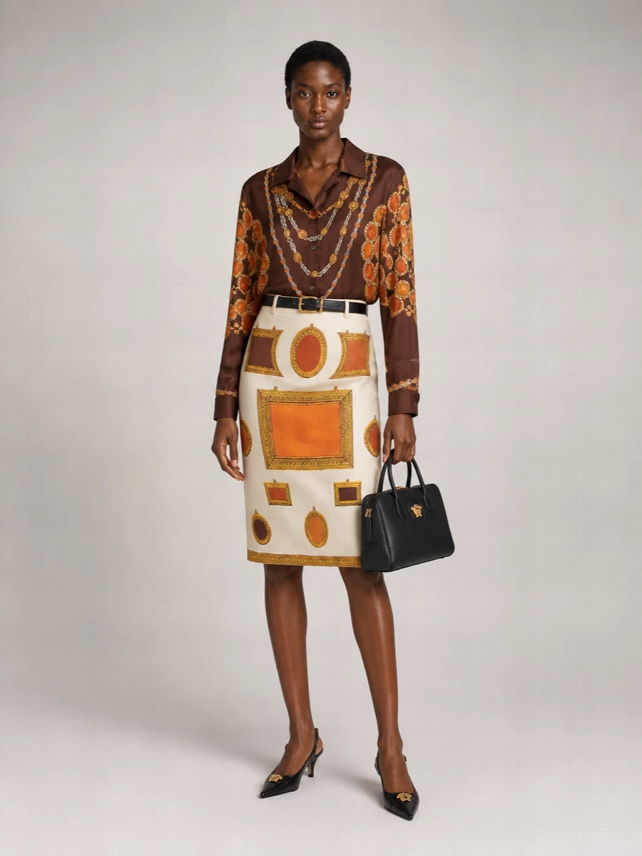 Versace Silk Knee-Length Skirt