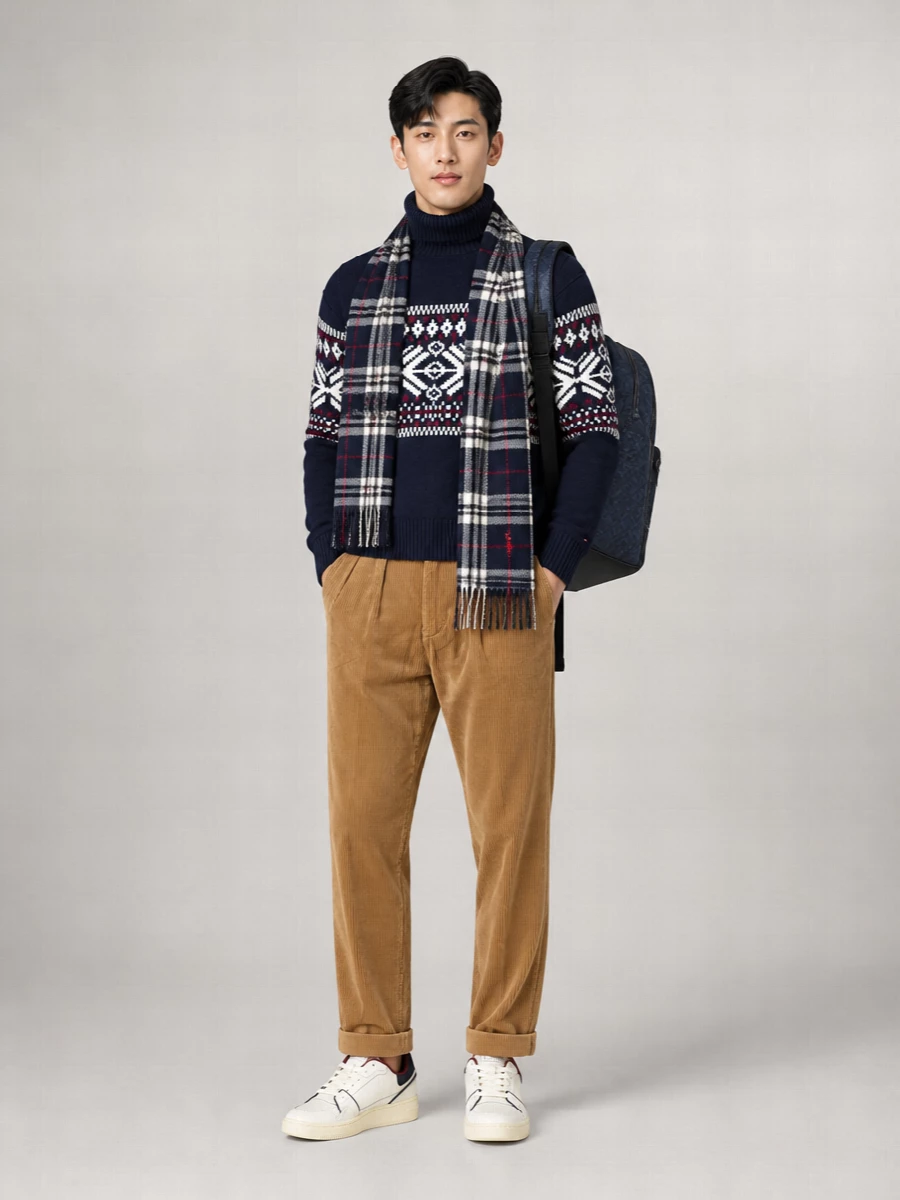 Tommy Hilfiger fair isle wool-blend turtleneck jumper