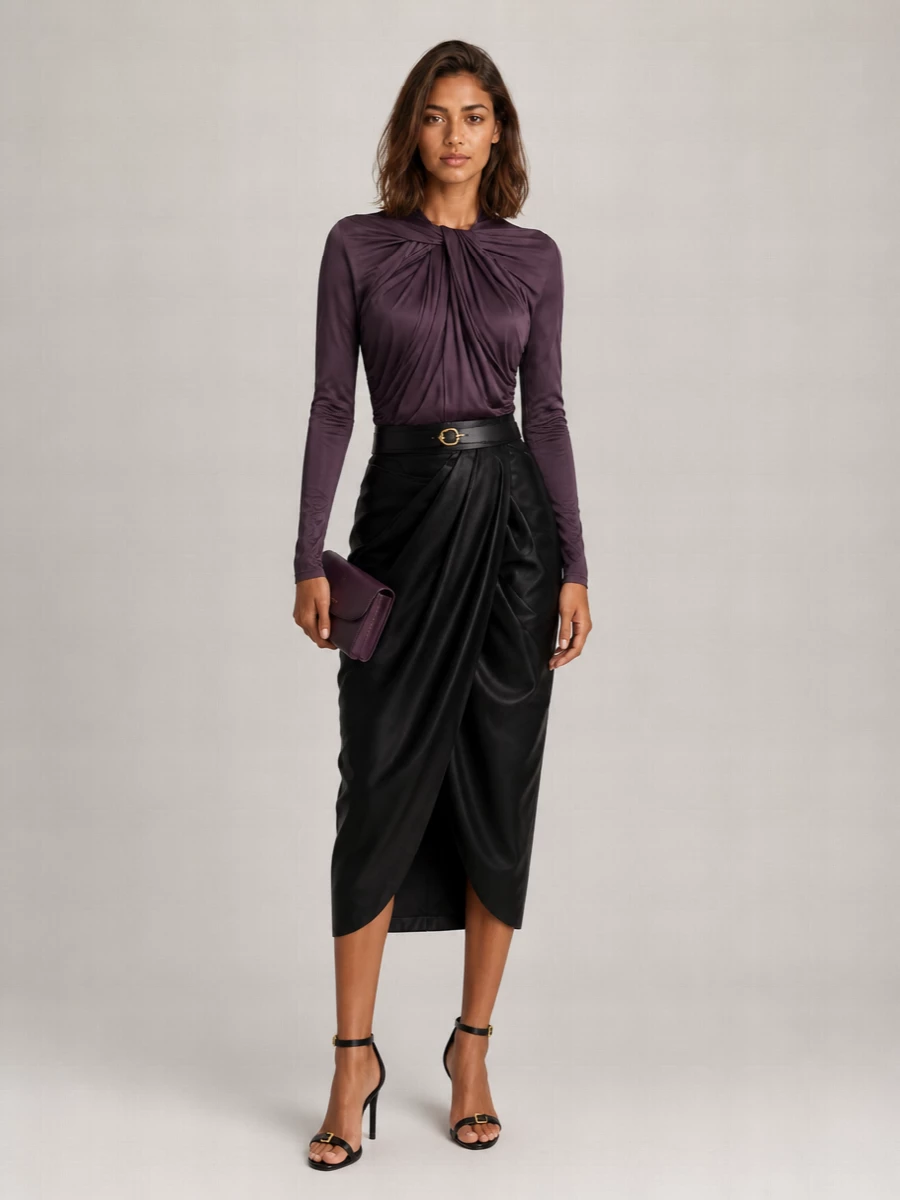 Balmain twist detail long sleeve bodysuit