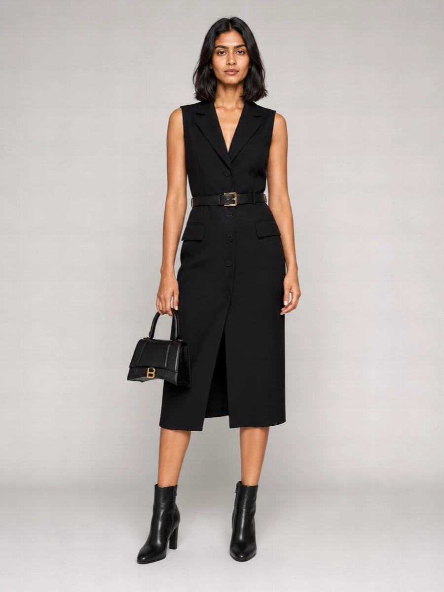 Balenciaga Cutout Blazer Midi Dress