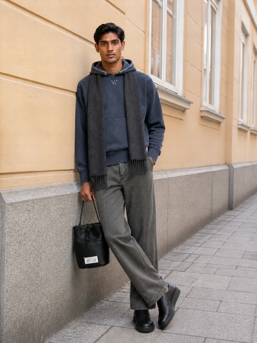Our legacy hoodie charcoal trousers hogan sneakers