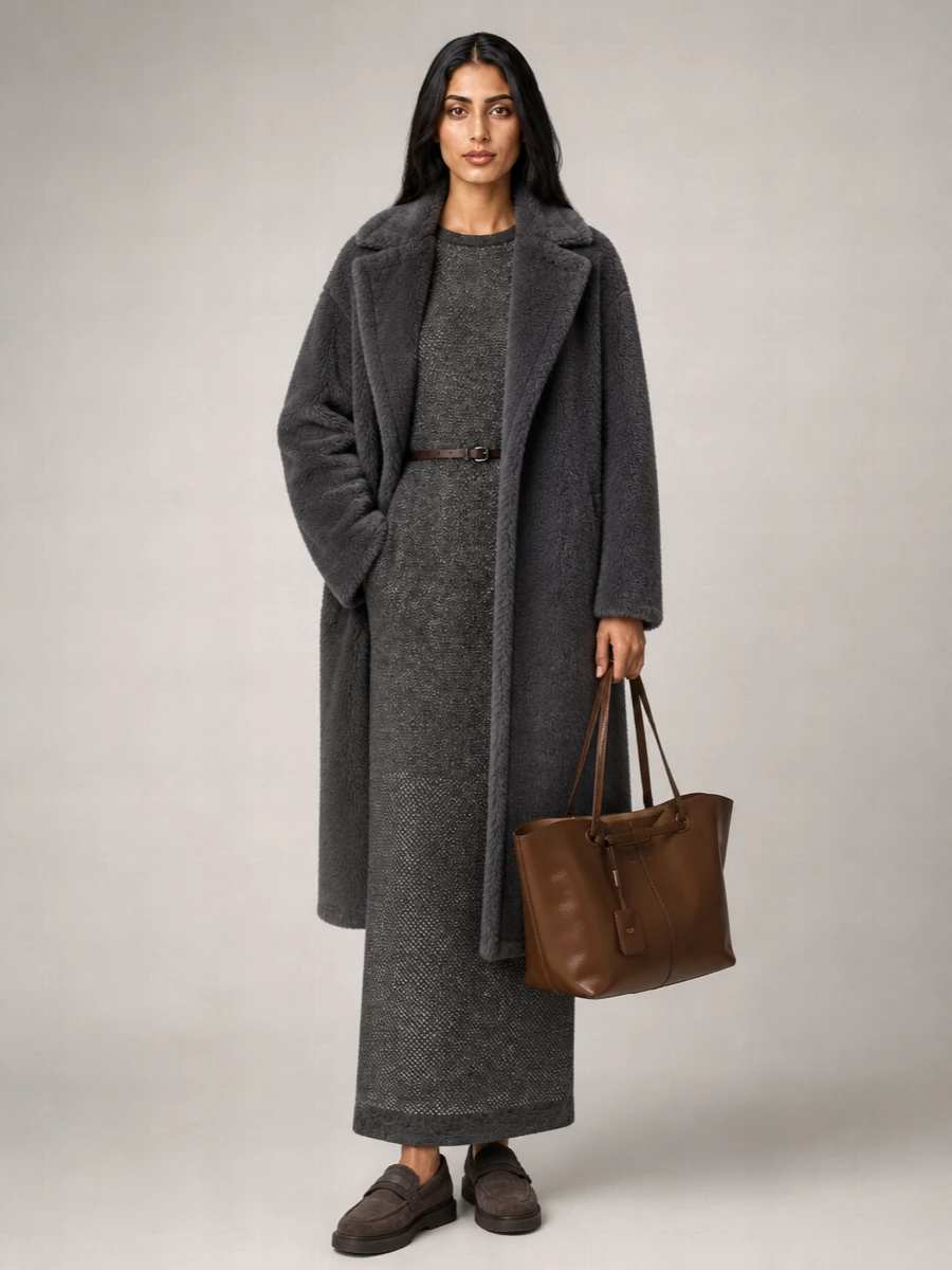 Brunello Cucinelli Suede Shearling-Lined Penny Loafers