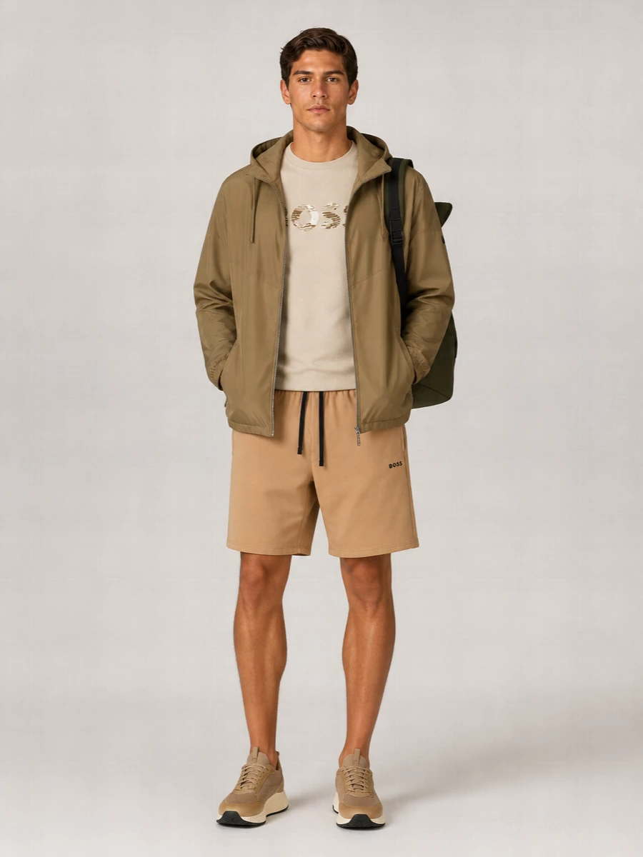 Boss Hooded Zip Raincoat