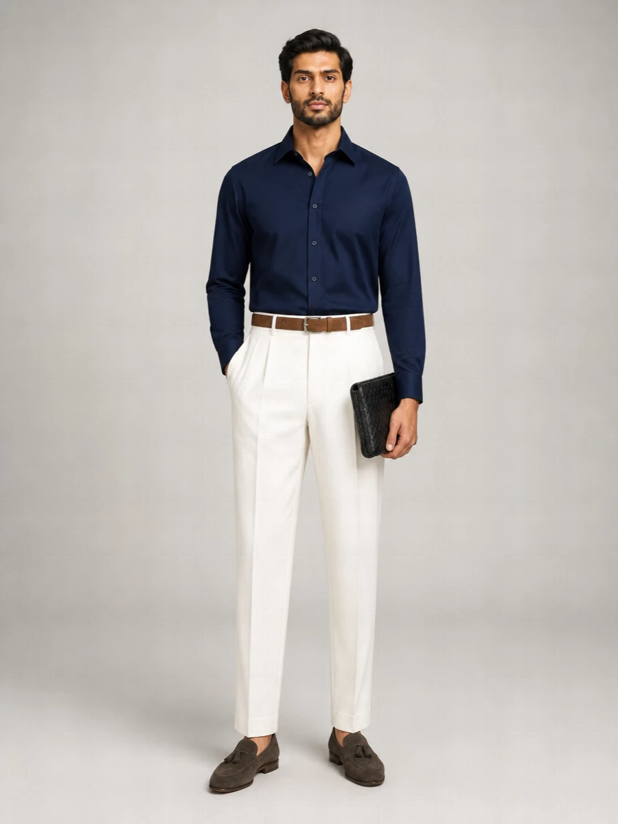 Brioni Wool Mid-Rise Straight-Leg Tailored Trousers