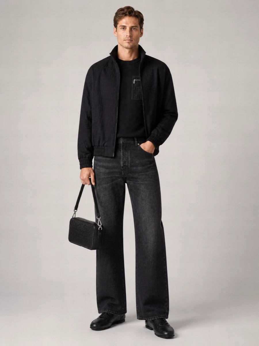Fendi Nylon Padded Bomber Jacket
