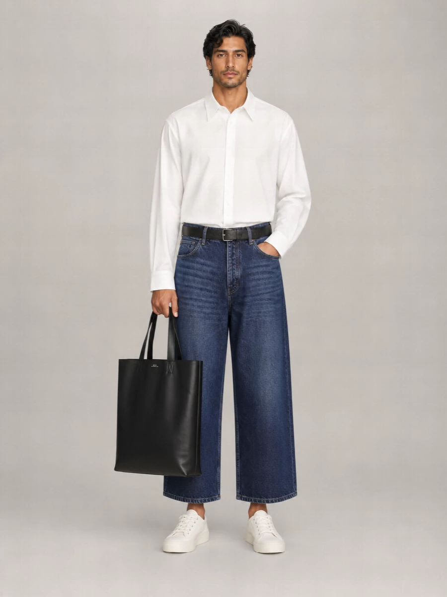 Studio Nicholson Cotton Mid-Rise Wide-Leg Jeans