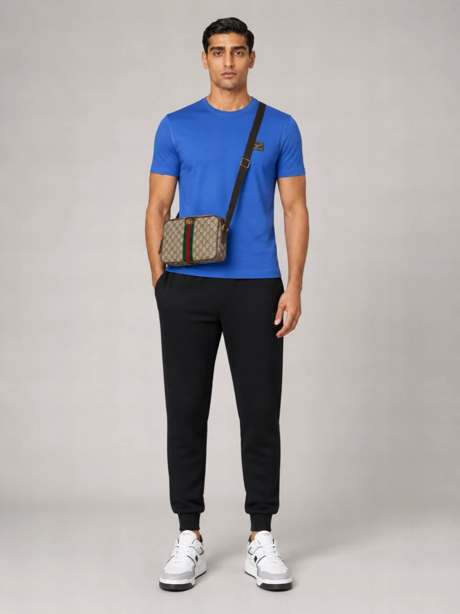 Gucci Canvas Printed Shoulder Bag