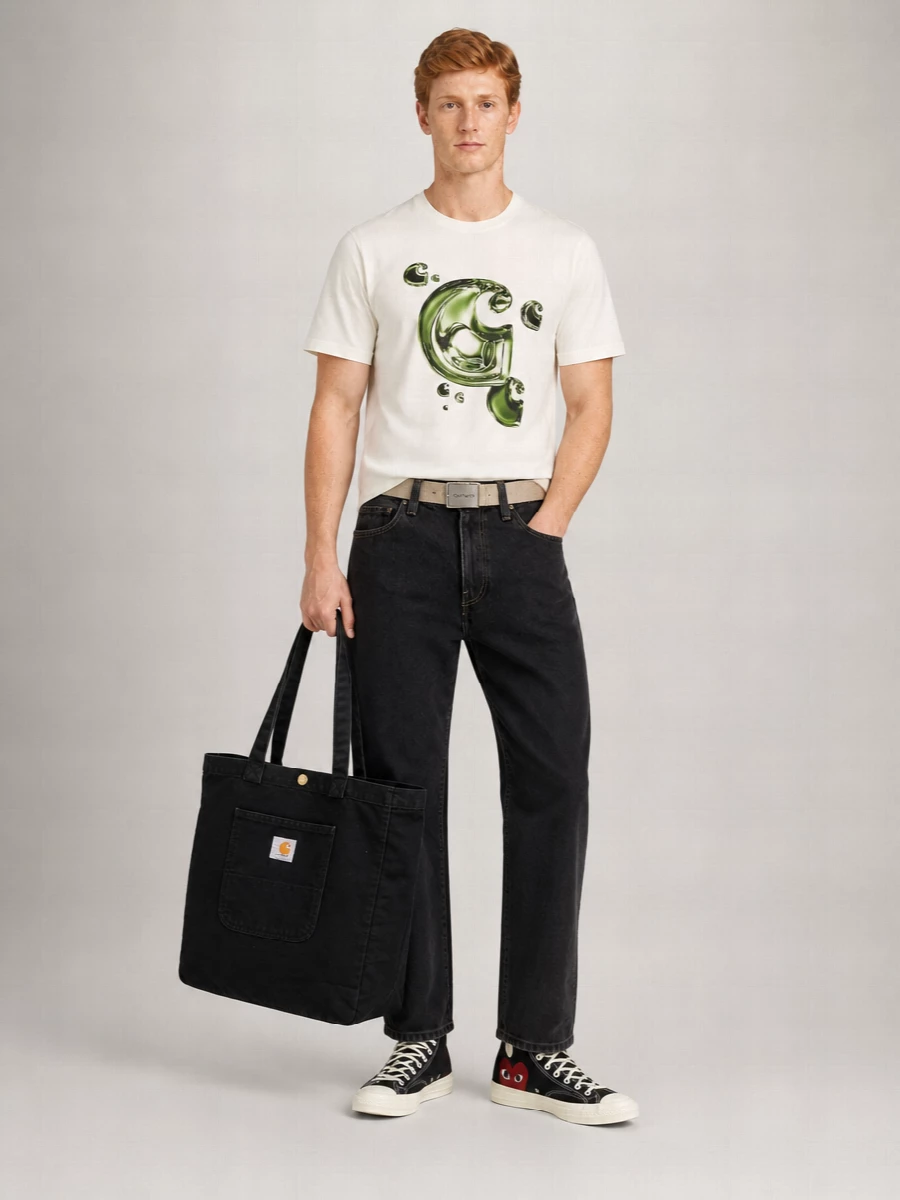 Carhartt Wip Organic Cotton Solar Chrome C-Logo Printed Short-Sleeve T-Shirt
