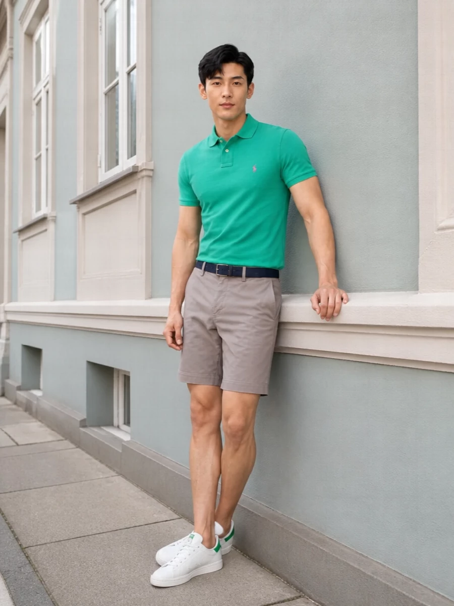 Polo ralph lauren polo chino shorts adidas sneakers