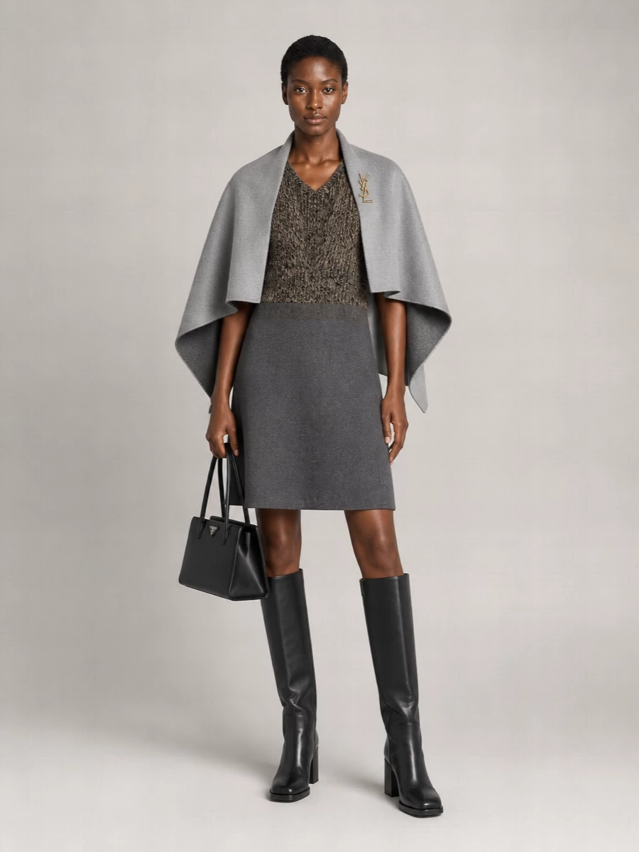 Prada Sleeveless Cashmere Knee-Length Dress