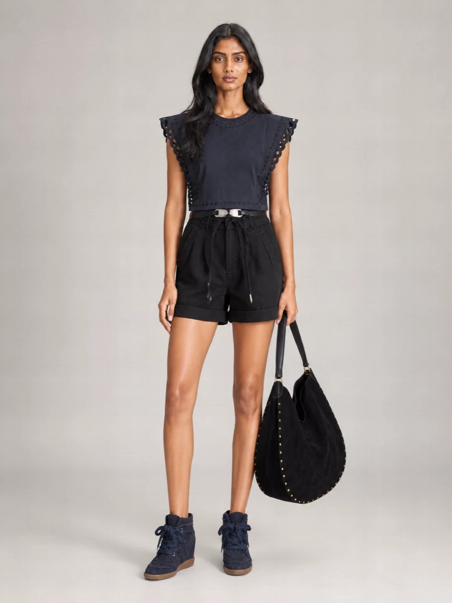 Isabel Marant Leather Wedge Hi-Top Sneakers