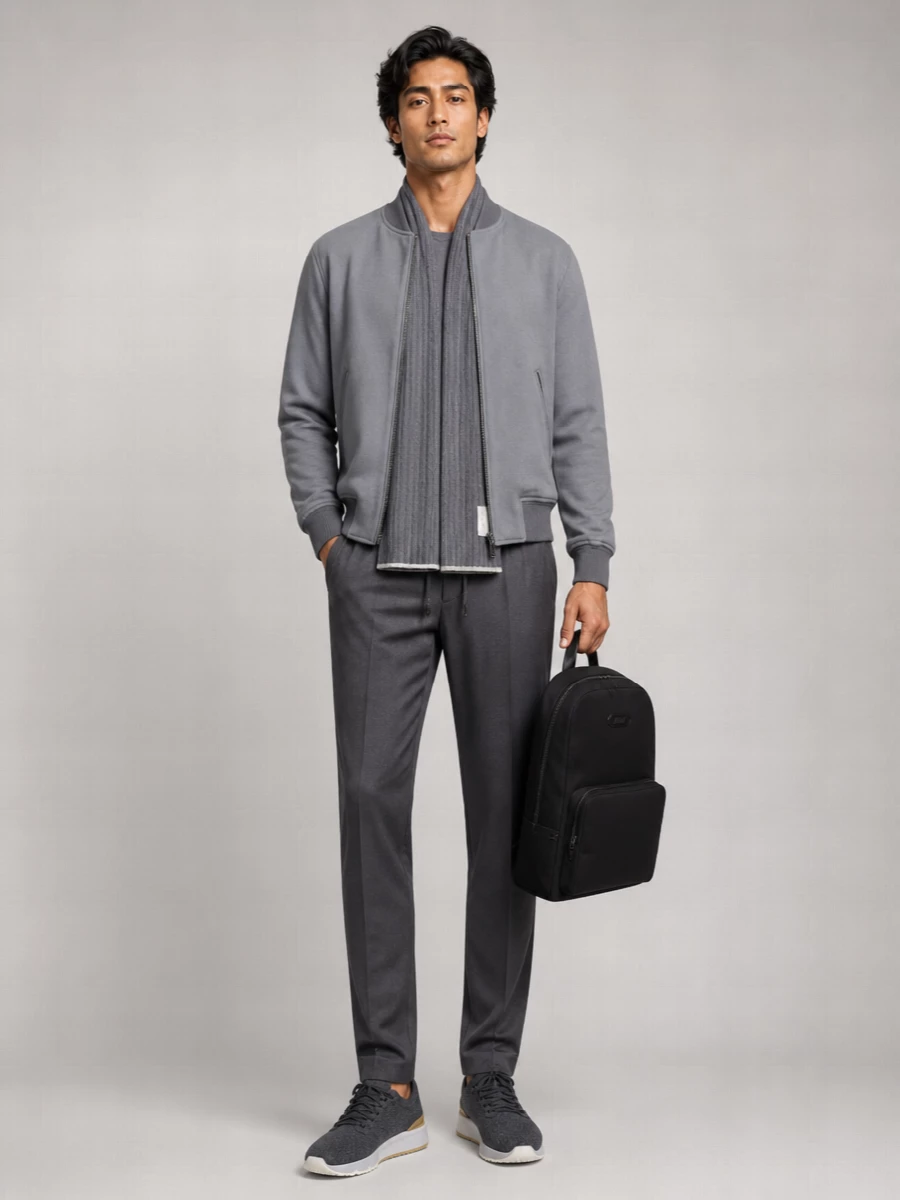 Brioni Cashmere Wool Ribbed Bomber Jacket