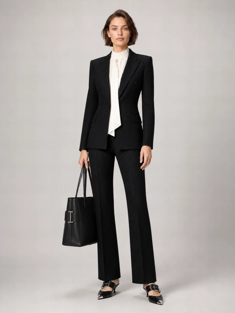 Alexander Mcqueen Wool Pinstriped Double-Breasted Blazer